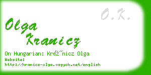 olga kranicz business card